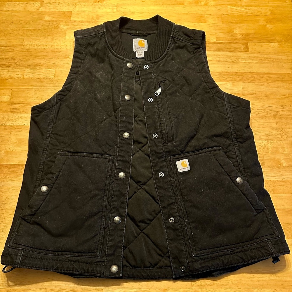 Carhartt Woman’s Medium Rugged Flex Canvas Insulated RibCollar Vest Used-LikeNew